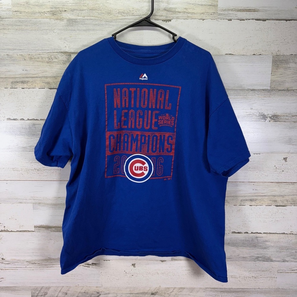 Chicago Cubs MLB 2016 World‎ Series Champions Licensed T-Shirt 2XL Blue Majestic